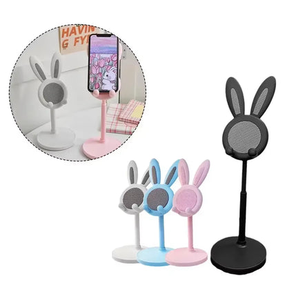 Cell Phone Stand,Angle Height Adjustable Bunny Phone Stand for Desk,Cute Rabbit Phone Holder Stand for Desk Mobile