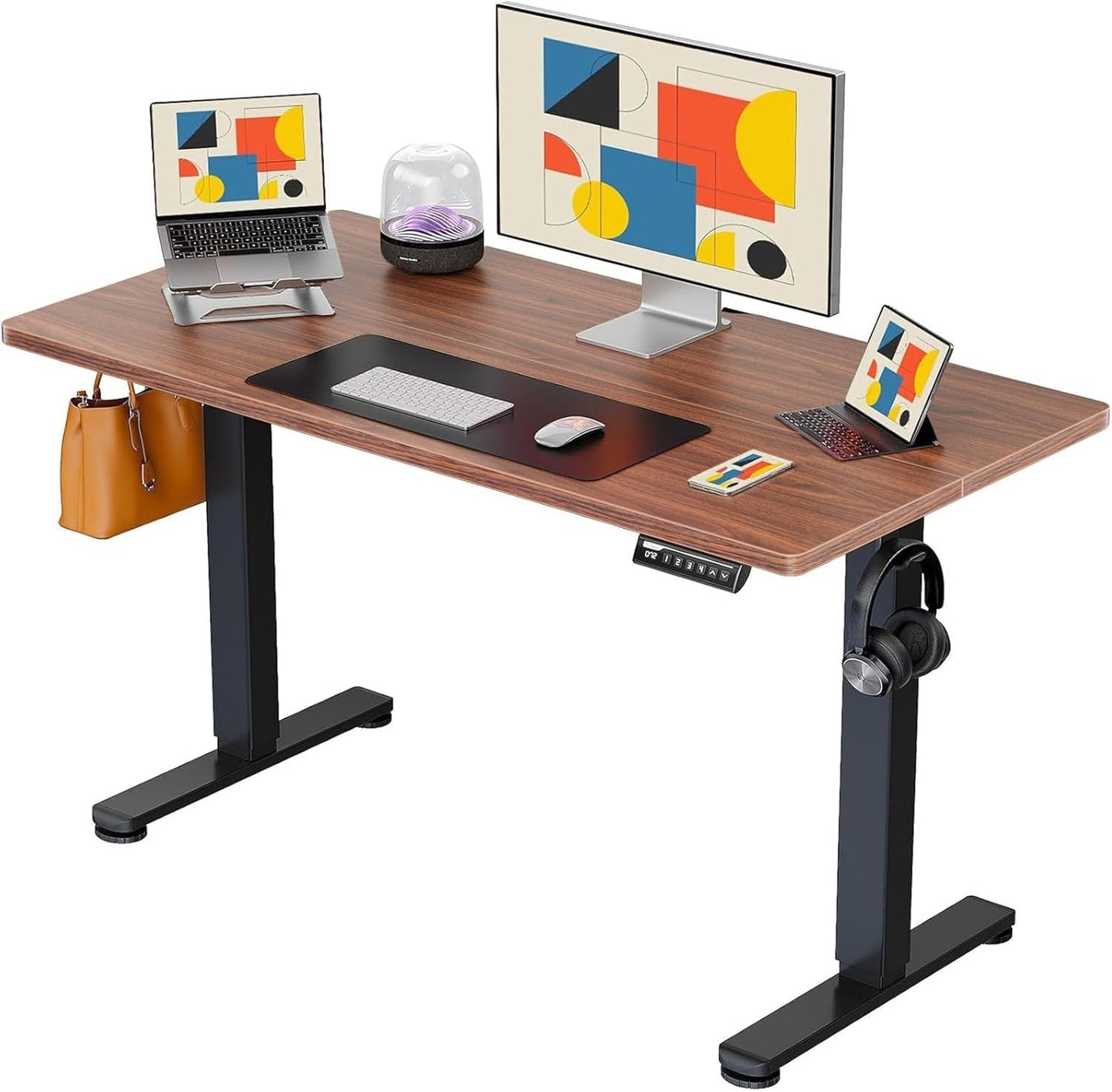 Ergear Height Adjustable Electric Standing Desk, 48 X 24 Inches Sit Stand up Desk, Memory Computer Home Office Desk (Black)