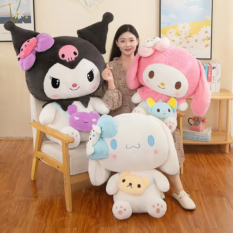 50Cm Sanrio Kuromi Plush Dolls Kawaii My Melody Cinnamoroll Soft Stuffed Animals Anime Figure Pillow Cartoon Decor Kids Toys