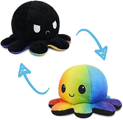 Teeturtle - the Original Reversible Octopus Plushie - Glow in the Dark - Cute Sensory Fidget Stuffed Animals That Show Your Mood