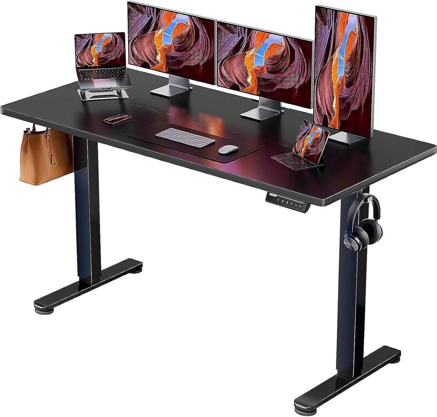 Ergear Height Adjustable Electric Standing Desk, 48 X 24 Inches Sit Stand up Desk, Memory Computer Home Office Desk (Black)