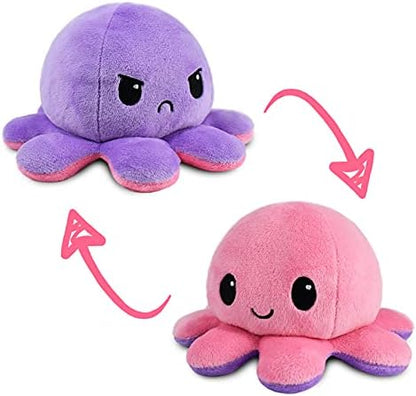 Teeturtle - the Original Reversible Octopus Plushie - Glow in the Dark - Cute Sensory Fidget Stuffed Animals That Show Your Mood