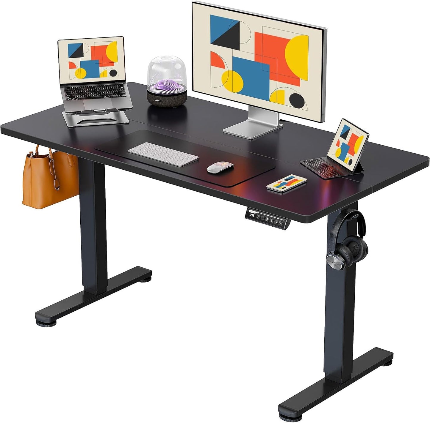 Ergear Height Adjustable Electric Standing Desk, 48 X 24 Inches Sit Stand up Desk, Memory Computer Home Office Desk (Black)