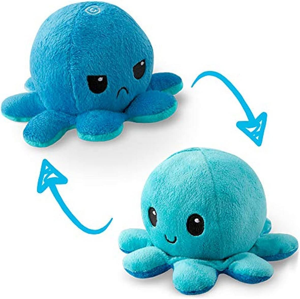 Teeturtle - the Original Reversible Octopus Plushie - Glow in the Dark - Cute Sensory Fidget Stuffed Animals That Show Your Mood