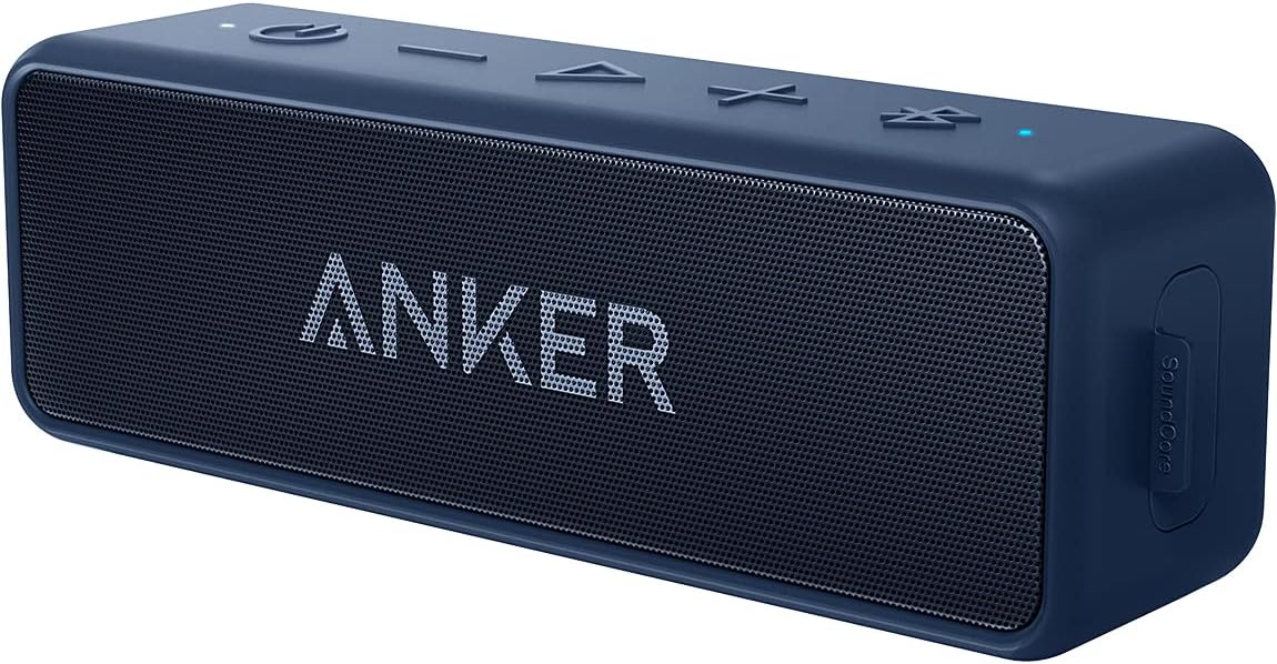 Anker Soundcore 2 Portable Bluetooth Speaker with IPX7 Waterproof, 24-Hour Playtime, Wireless Stereo Pairing, 12W Stereo Sound, Bluetooth 5, Bassup, Electronics for Home, Shower, Outdoors, Travel