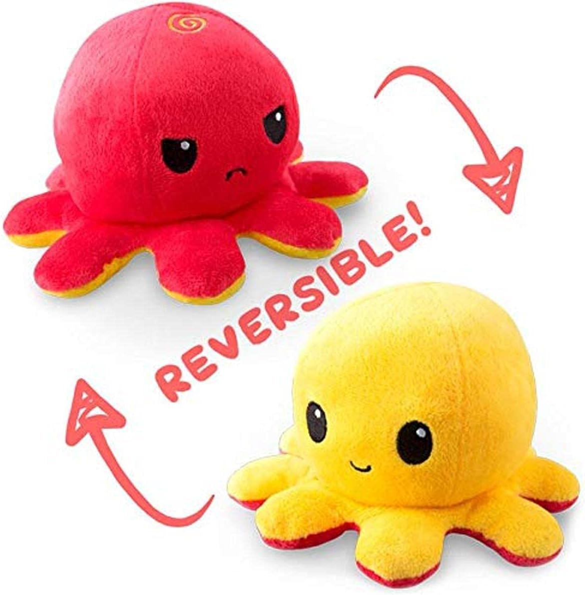 Teeturtle - the Original Reversible Octopus Plushie - Glow in the Dark - Cute Sensory Fidget Stuffed Animals That Show Your Mood