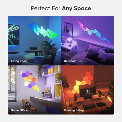 Nanoleaf Shapes Wifi and Thread Smart RGBW 16M+ Color LED Dimmable Gaming and Home Decor Wall Lights Smarter Kits Hexagons Smarter Kit (7 Pack)