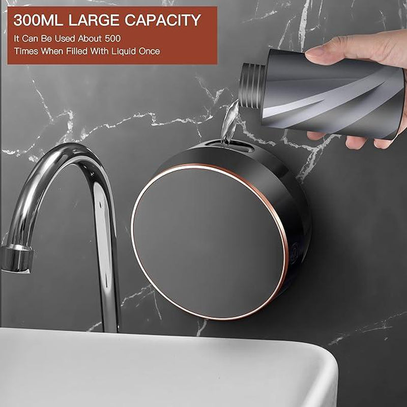 Monstake Automatic Soap Dispenser Touchless Auto Foaming Hands Free Wall Mount Foam Hand Soap Dispenser Electric Plastic Modern Rechargeable Smart Dish Soap Dispenser for Bathroom Kitchen Black Dispenser