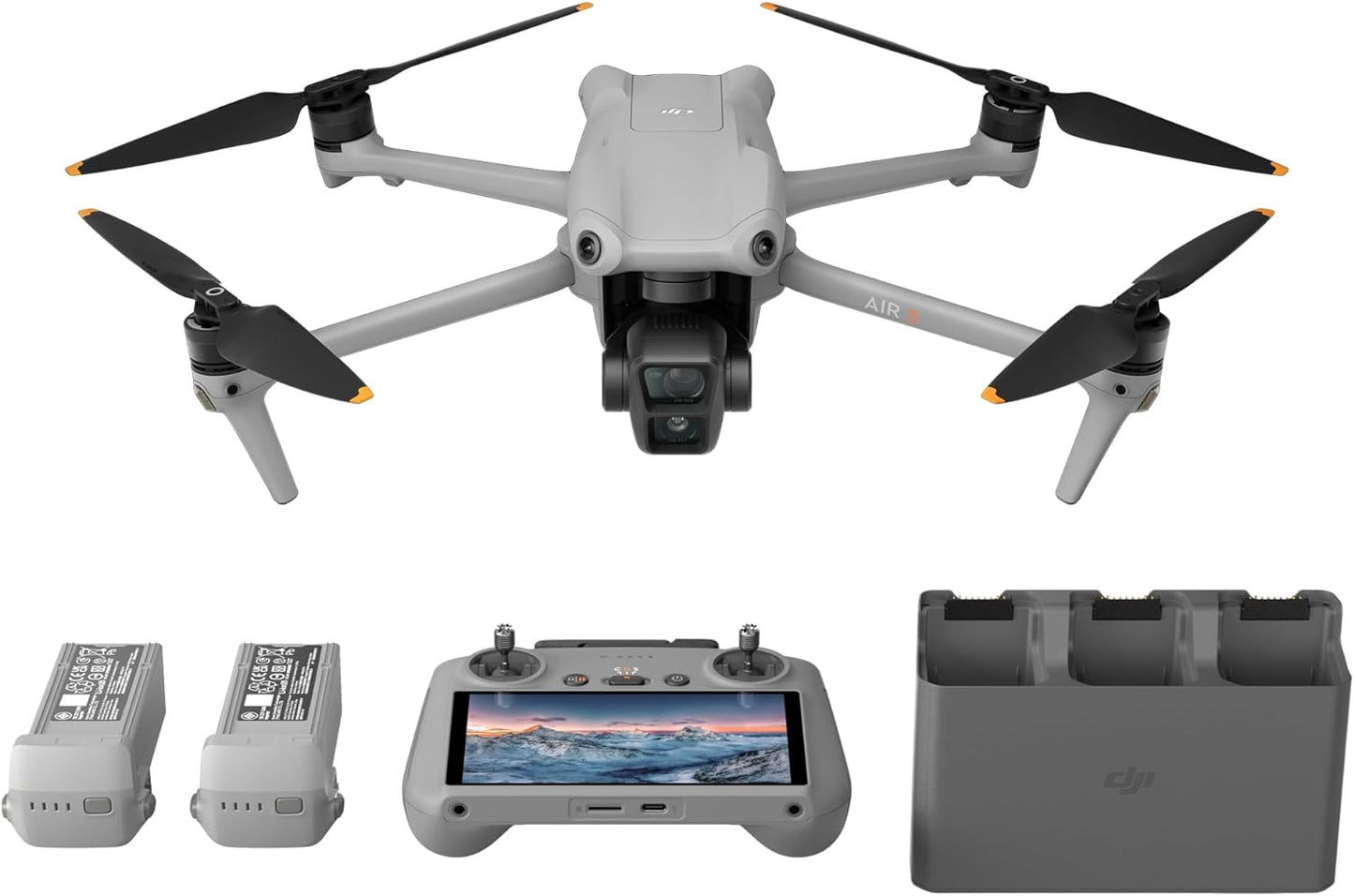 DJI Air 3 Fly More Combo with RC-N2 Remote Controller, Drone with Camera 4K, Dual Primary Cameras, 3 Batteries for Extended Flight Time, 48MP Photo, Camera Drone for Adults, FAA Remote ID Compliant