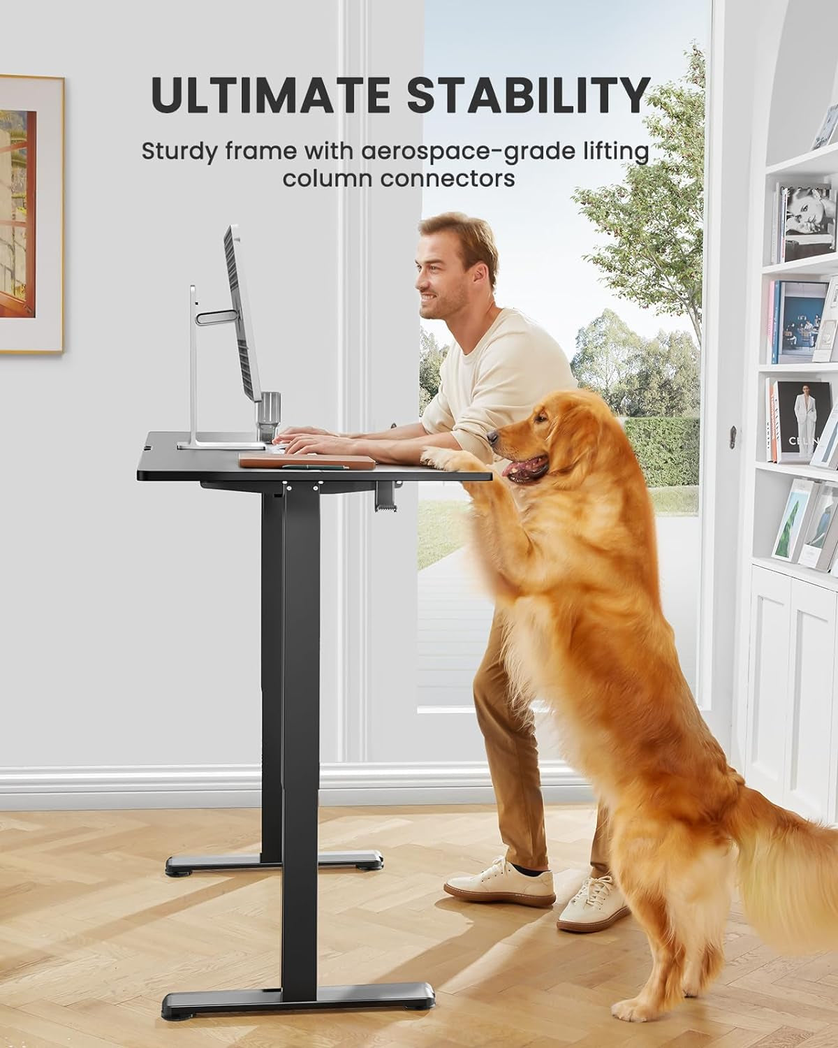 Ergear Height Adjustable Electric Standing Desk, 48 X 24 Inches Sit Stand up Desk, Memory Computer Home Office Desk (Black)