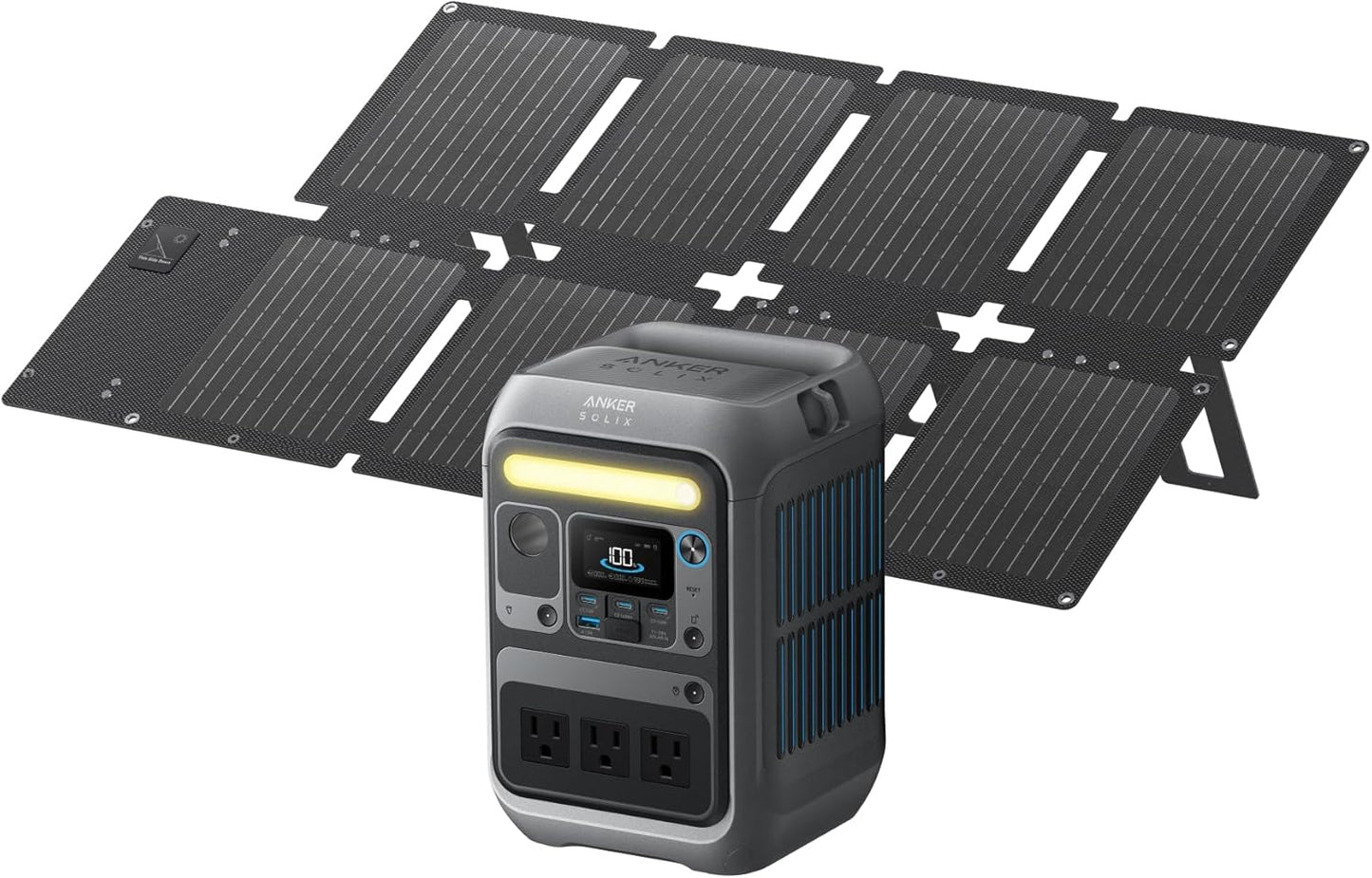 Anker SOLIX C300 Portable Power Station, Outdoor 288Wh Lifepo4 Battery, 300W (600W Surge) Solar Generator, 140W Two-Way Fast Charging, for Camping, Traveling, and Emergencies (Solar Panel Optional)