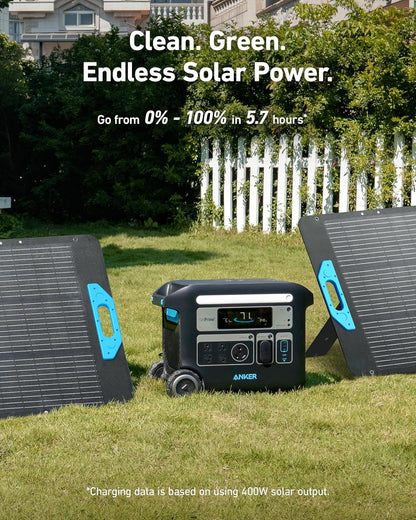 Anker SOLIX F2000 Portable Power Station, Powerhouse 767, 2400W Solar Generator, Ganprime Battery Generators for Home Use, Lifepo4 Power Station for Outdoor Camping, and Rvs (Solar Panel Optional)