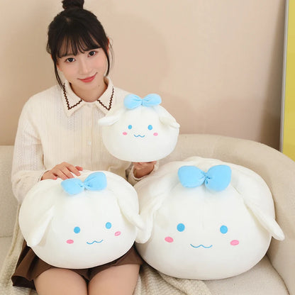 Sanrio Series Plush Toys Kawaii Round Cinnamoroll Pom Pom Purin Plush Pillow Cute Chubby Sofa Cushion Soft Sleeping Pillow Gifts