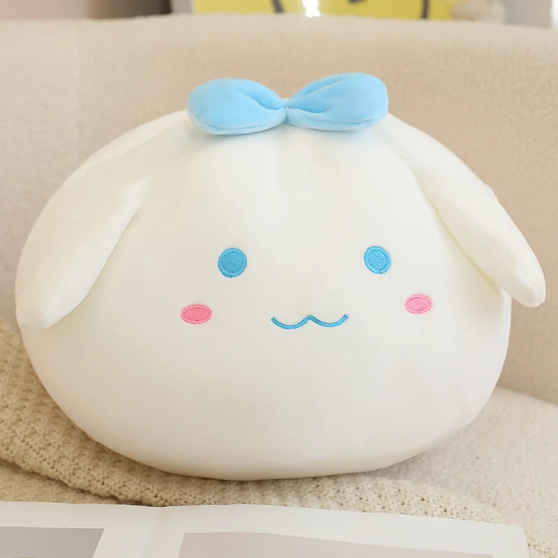 Sanrio Series Plush Toys Kawaii Round Cinnamoroll Pom Pom Purin Plush Pillow Cute Chubby Sofa Cushion Soft Sleeping Pillow Gifts