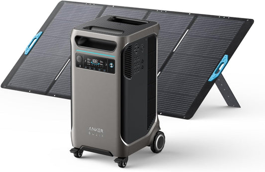 Anker SOLIX F3800 Portable Power Station with 400W Solar Panel, 3840Wh Lifepo4 Battery, 6000W AC Output with 120V/240V, Solar Generator for Home Use, RV, Emergencies, Power Outages, Outdoor Camping