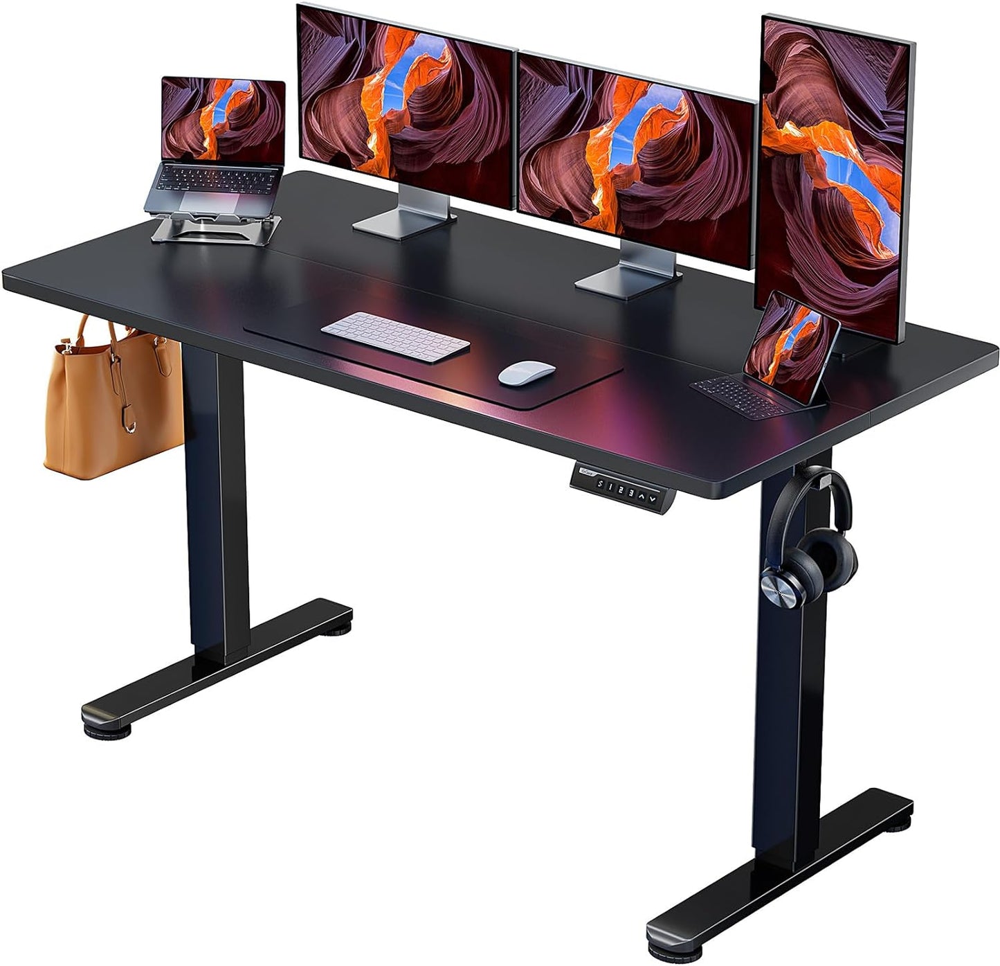 Ergear Height Adjustable Electric Standing Desk, 48 X 24 Inches Sit Stand up Desk, Memory Computer Home Office Desk (Black)